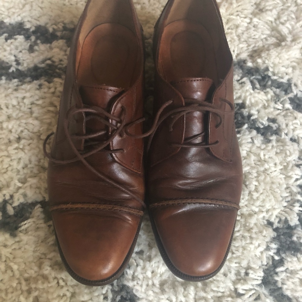 Madewell Serge brown leather oxford loafers 7.5